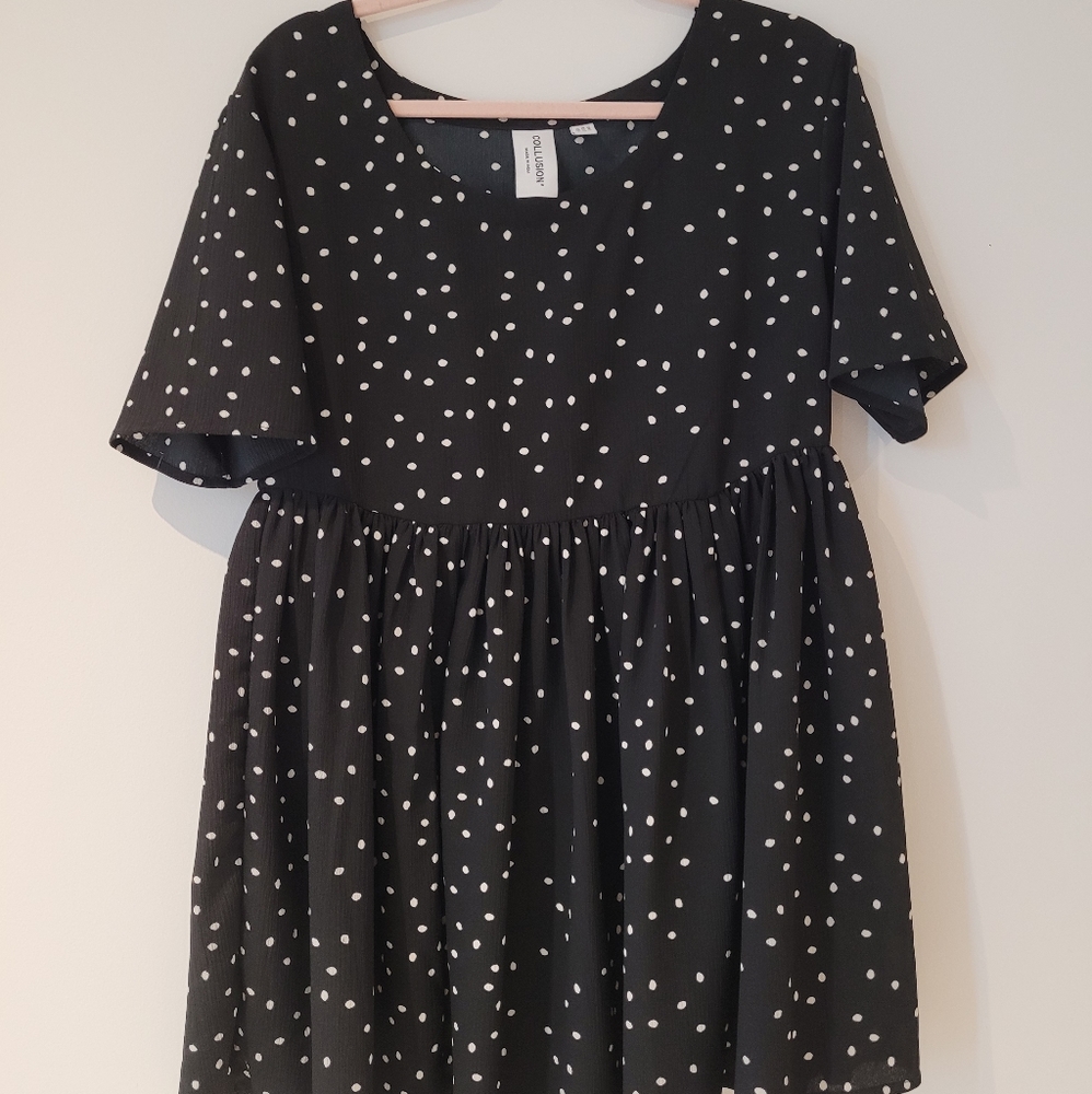 Polka dot smock dress